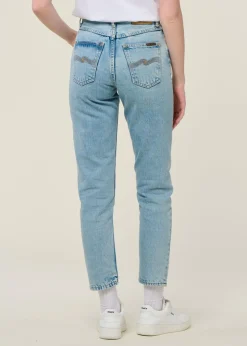 Jean mom en coton bio | bleu clair "breezy britt summer salt"