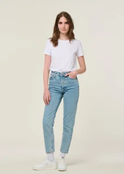 Jean mom en coton bio | bleu clair 