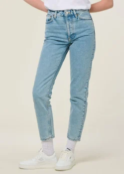 Jean mom en coton bio | bleu clair 