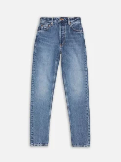 Jean mom en coton bio | bleu délavé 