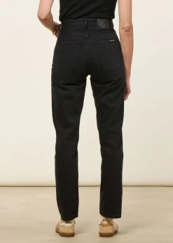 Jean mom en coton bio | noir "breezy britt aged black"