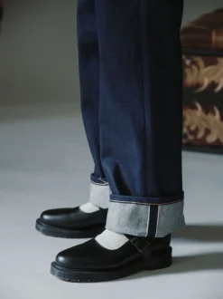 Jean selvedge large en coton bio | bleu "clean eileen dry twilight selvage"