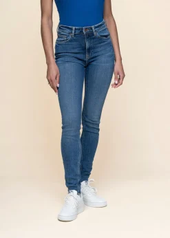 Jean skinny taille haute en coton bio | bleu "hightop tilde blue reality"