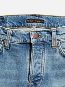 Jean slim en coton bio | bleu clair délavé 