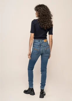 Jean slim en coton bio | bleu 