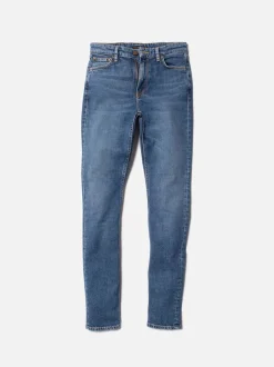 Jean slim en coton bio | bleu 