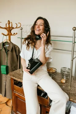 Jean évasé écru en coton bio et recyclé - jane sailor