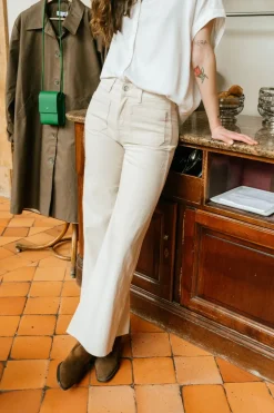 Jean évasé écru en coton bio et recyclé - jane sailor