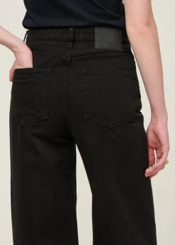 Jean évasé en coton bio et recyclé | noir "sara high loose nero"