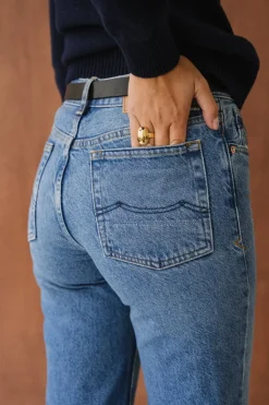 Jean évasé en coton recyclé | bleu 