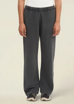 Jogging ample en coton bio | noir "organic straight leg sweatpants - faded black"