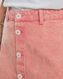Jupe denim en coton bio | rose 