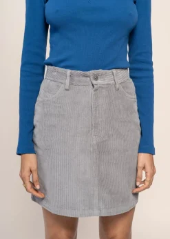 Jupe en coton bio | gris "river corduroy marsha skirt"