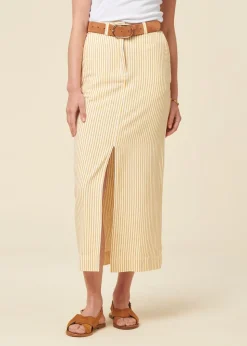 Jupe en coton biologique | jaune "skirt finsta work stripe yellow - yellow"
