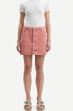 Jupe en jean rose en coton bio - norma skirt root