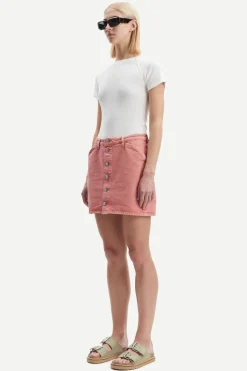 Jupe en jean rose en coton bio - norma skirt root