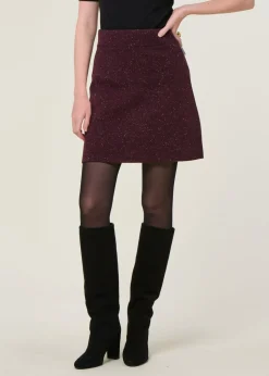 Jupe en laine bio | bordeaux 