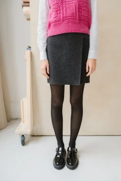 Jupe en laine bio | gris foncé 