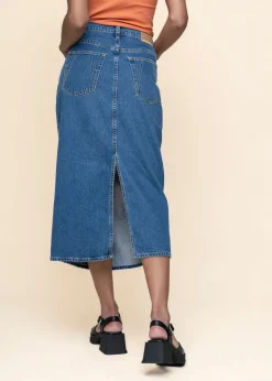 Jupe longue jean en coton bio | bleu "kaalyke - daydream"