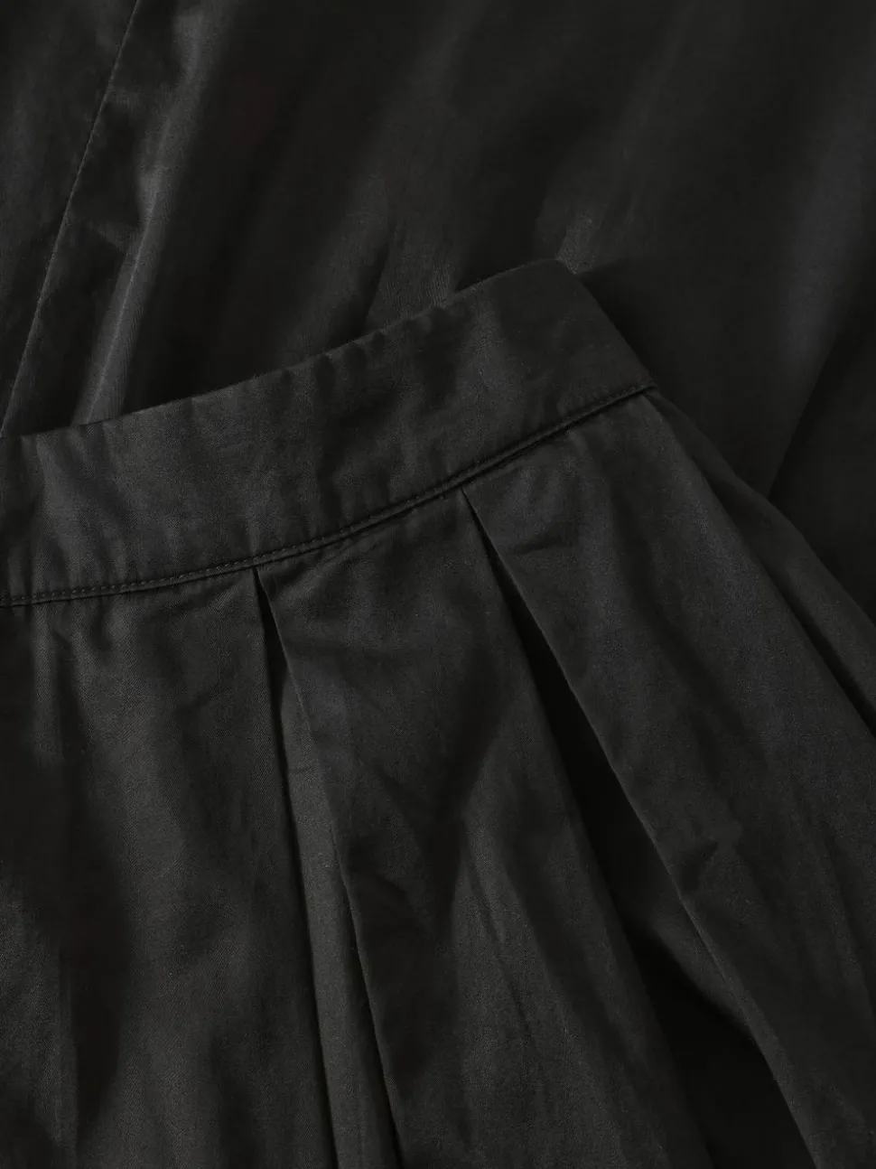 Jupe longue popeline en coton bio organic cotton pleated skirt - black jet