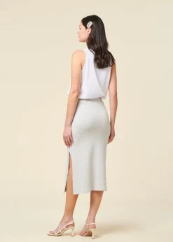 Jupe midi en coton bio | bleu ciel 