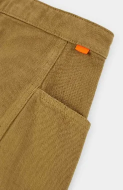 Jupe midi en coton recyclé | ocre "arrola"