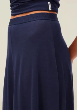 Jupe midi en tencel | marine 