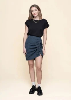 Jupe plissée en coton bio | vert 