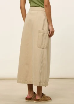 Jupe portefeuille en coton bio | ecru "irma skirt denim - pale yellow"