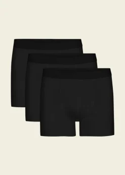 Lot 3 boxer unis en coton bio | noir "deep black"
