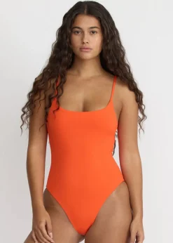 Maillot une pièce en matières recyclées | orange 