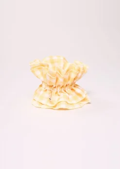 Maxi chouchou en matière upcyclée | vichy jaune - jaune