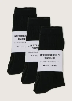 Pack de 3 paires de chaussettes en coton bio | noir