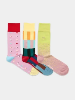 Pack 3 paires chaussettes en coton bio | multicolore "situationship"