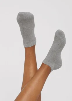 Pack 2 paires de chaussettes basses grises en coton bio - grey melange