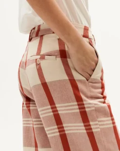 Pantalon ample à carreaux en coton bio | rouge "picnic checks hermione pants multicolor"
