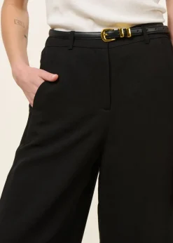 Pantalon ample en ecovero et lin | noir 