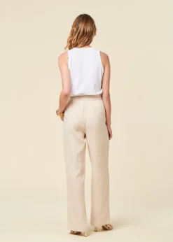 Pantalon ample en lin bio | écru 