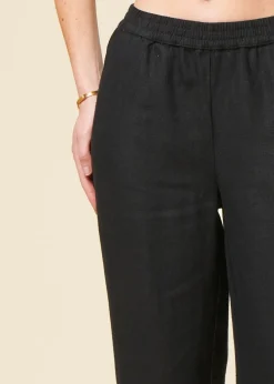 Pantalon ample en lin biologique | noir 