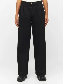 Pantalon ample en sergé de coton bio | noir "posey wide twill pants black jet"