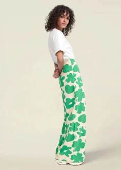 Pantalon ample jersey en coton bio | vert 