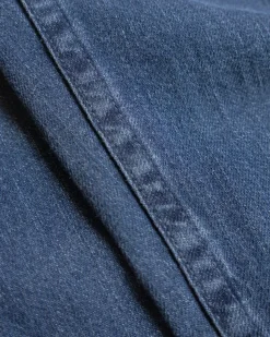 Pantalon ample léger effet denim en coton bio | bleu denim 