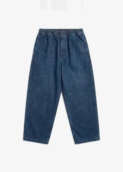 Pantalon ample léger effet denim en coton bio | bleu denim 