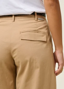 Pantalon ballon en coton bio | beige "barrel leg twill pant - true camel"