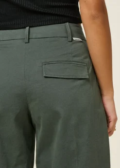 Pantalon ballon en coton bio | vert "barrel leg twill pant - space steel"