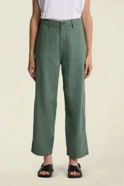Pantalon ballon en lin | vert "leila - dark forest"