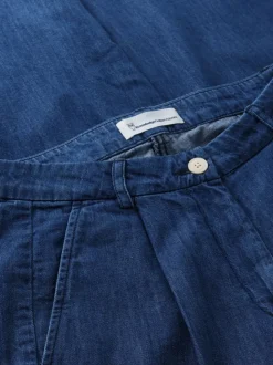 Pantalon droit denim en coton bio | bleu 