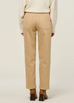 Pantalon droit en coton bio | beige 