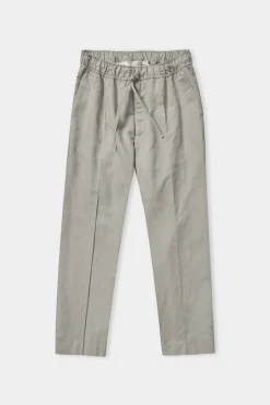 Pantalon droit en coton bio et lin | gris "max reed linen"