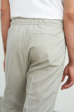 Pantalon droit en coton bio et lin | gris 
